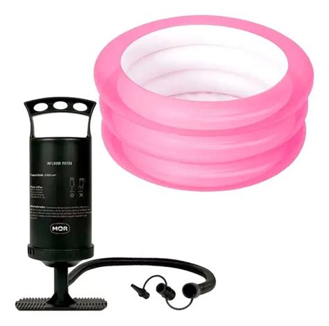 Banheira Piscina Infantil Infantil 80l Inflador Manual Mor Cor Rosa