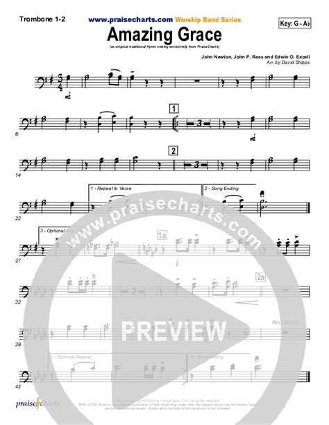 Amazing Grace Trombone Sheet Music Pdf Praisecharts Traditional Hymn Praisecharts