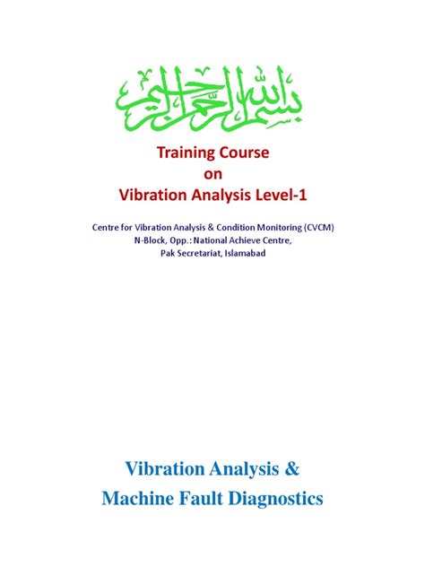 Vibration Analysis Level 1 An Introduction To Vibration Analysis