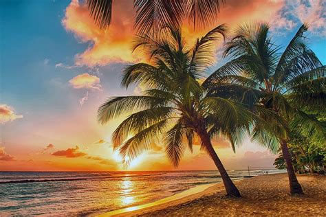 Tropical Sunset Beach Landscape Poster | Beach sunset photography, Sunset photography, Beautiful ...