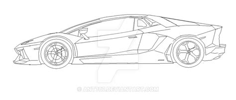 Lamborghini Aventador Drawing Outline at PaintingValley.com | Explore ...