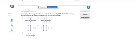 Solved Select The Single Best Answer Ethanol Ethyl Alcohol Chegg