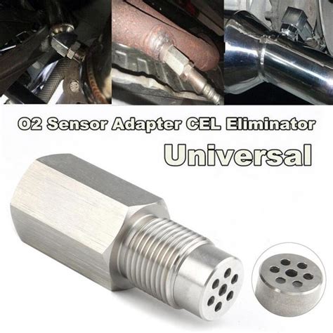 Universal Stainless Steel M18x15 O2 Oxygen Sensor 90 Degree 02 Extender Spacer Extension