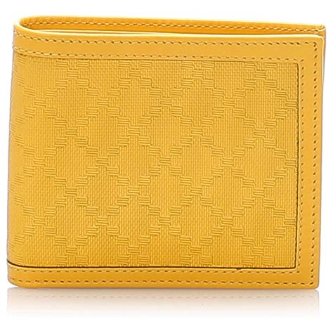 Gucci Yellow Diamante Leather Wallet Pony Style Calfskin Ref337839