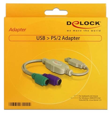 Delock USB To PS 2 Adapter Tastatur Maus Adapter 61244