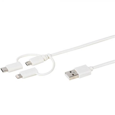 Vivanco 3 I Ett Kabel USB C Lightning Micro USB 1 Meter Vit SkalHuset Se