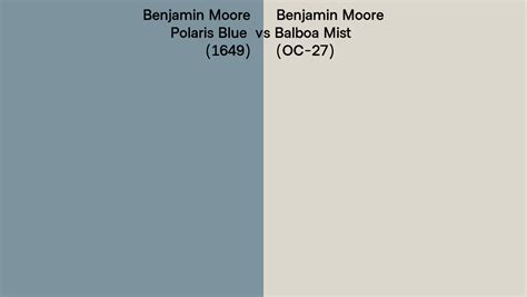 Benjamin Moore Polaris Blue Vs Balboa Mist Side By Side Comparison