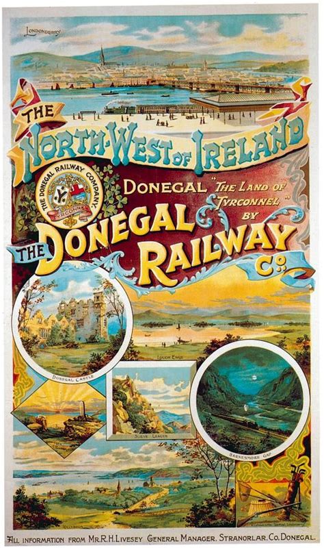 The Donegal Railway North West Of Ireland Retro Travel Poster