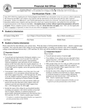 Fillable Online Elcamino 2005 2006 Verification BWorksheetb El Camino