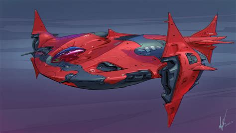 Artstation Stingray Sketch Michal Kus Ship Art Spaceship