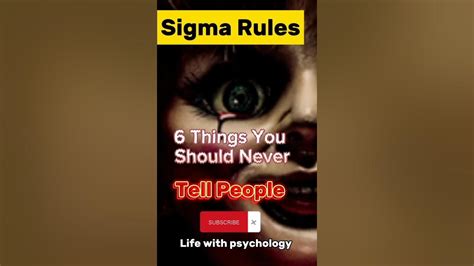 Sigma Rules🔥💯 6 Things You Should Never Tell People 😏😎 Shorts Viral Sigma Youtube