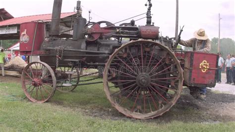 Steam Engine Powering Wheat Thresher At Tennessee On Nd Annual