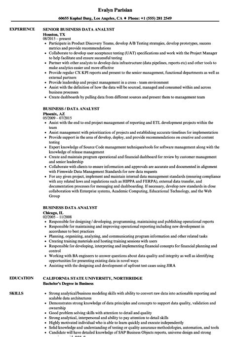 Business Data Analyst Resume Samples Velvet Jobs