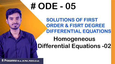 ODE 05 Homogeneous Differential Equations 02 UPSC MATHS OPTIONAL