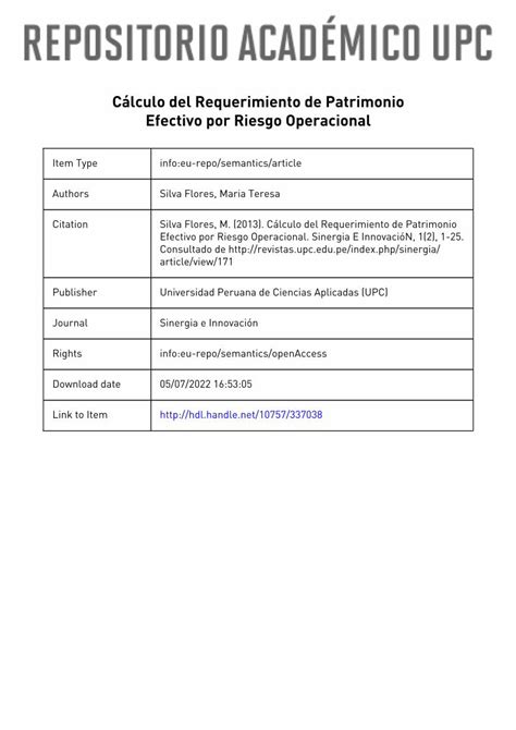 PDF Cálculo del Requerimiento de Patrimonio Efectivo por DOKUMEN TIPS