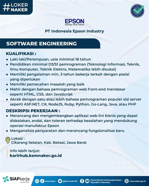 Info Loker Pt Epson Cikarang Contoh Surat Resmi