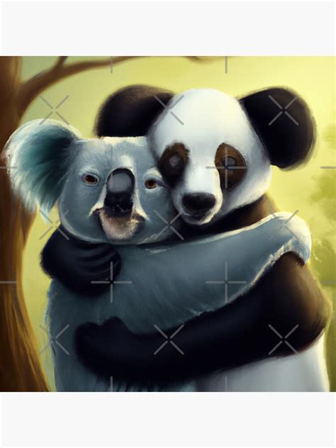 "Panda and Koala Hugging" Poster for Sale by Parag-Travels | Redbubble