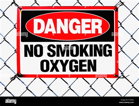 No Smoking Oxygen Sign Stock Photo Alamy