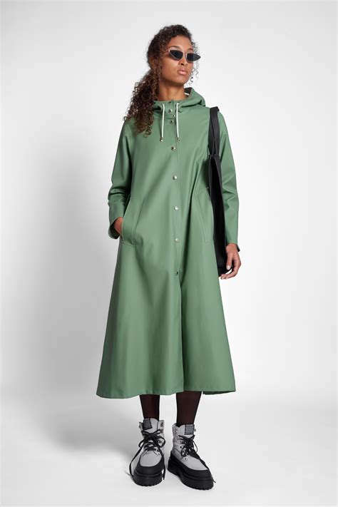 Mosebacke Long Raincoat Loden Green | STUTTERHEIM US