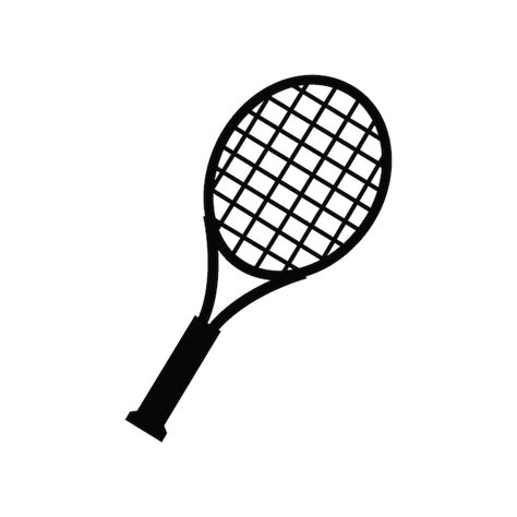 Vector De Raqueta De Tenis Icono Fondo Blanco Vector Premium