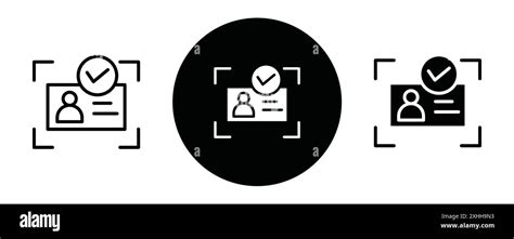 Kyc Icon Black Line Art Vector In Black And White Outline Set