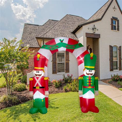 Lenwen 10 Ft Christmas Inflatable Gingerbread House Archway