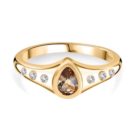 Aa Nat Rlicher Goldener Tansanit Und Zirkon Ring Ct Shoplc