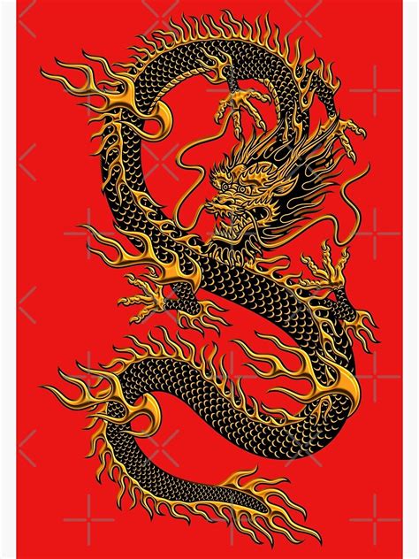 Golden Asian Dragon Poster For Sale By ArtfulDragon Redbubble