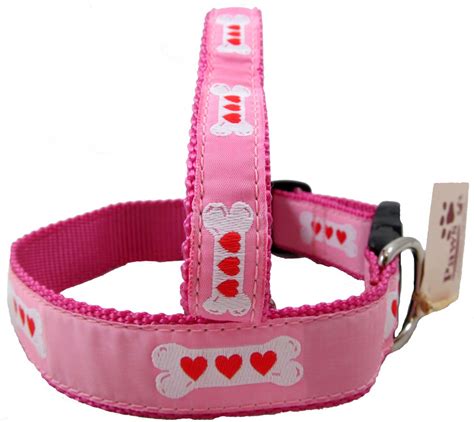 Bones And Hearts Pink Dog Collars Paws Pet Boutique