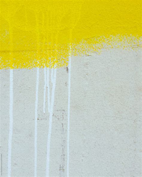 "Yellow Paint Covering Graffiti Tags On Urban Wall, Close Up" by ...