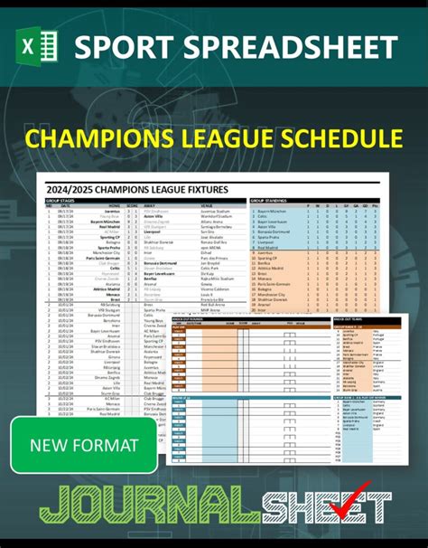 Js805 Ss Xl Uefa Champions League 20242025 Fixtures Scoresheet Journalsheet