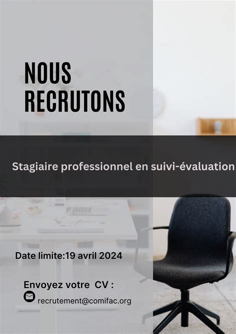 Avis De Recrutement Dun Stagiaire En Suivi Valuation Comifac