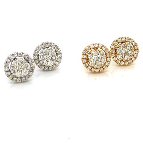 14kt White Gold and Yellow Gold Diamond Earrings | Grand Jewelers