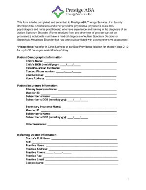 Fillable Online ABA MD Referral Form Fax Email Print PdfFiller