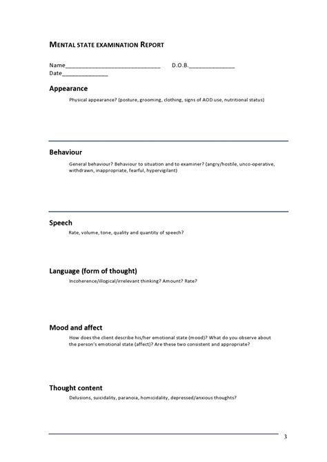 47 Free Mental Status Exam Templates Mse Examples Templatelab