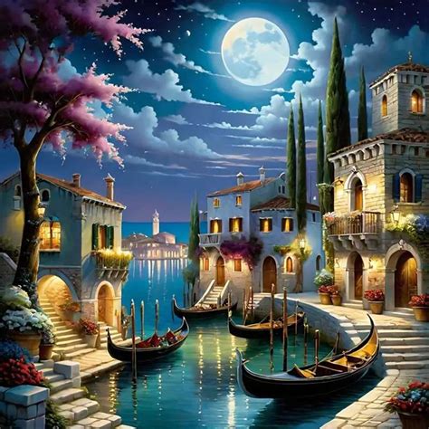 Venetian Canals At Night Online Puzzle