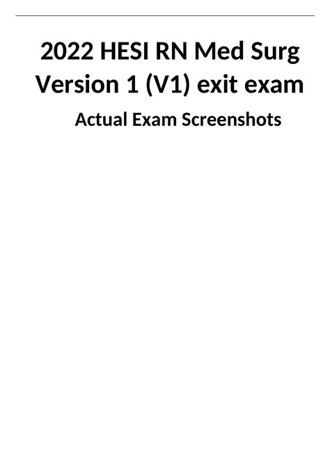 Hesi Rn Med Surg V Original Test Screenshots Hesi Medical