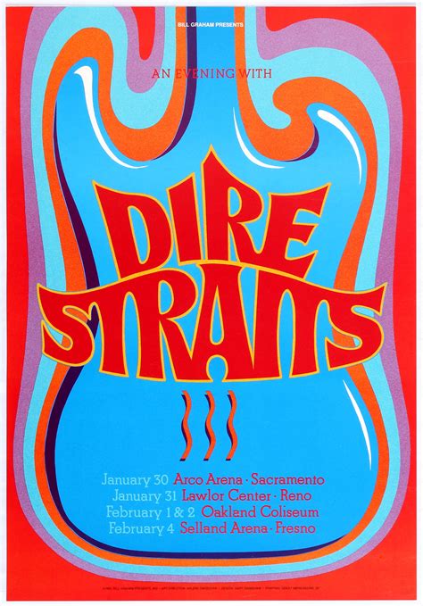 Sold Price Original Advertising Concert Poster Bill Graham Dire