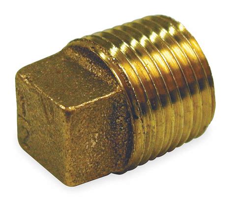 GRAINGER APPROVED Red Brass Solid Plug MNPT 1 4 In Pipe Size 1 EA