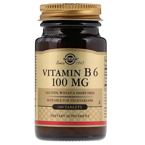 Купить Витамин В6, Vitamin B6, Solgar, 100 мг, 100 таблеток KS, код ...