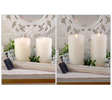 Set Of 2 Candlelight Wax Candles With Remote By Valerie QVC