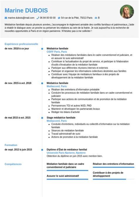 Exemple de CV médiateur social CVwizard