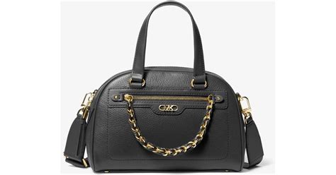 Michael Kors Williamsburg Small Pebbled Leather Satchel In Black Lyst