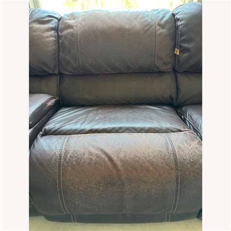 Reclining Faux-Leather Sectional - AptDeco