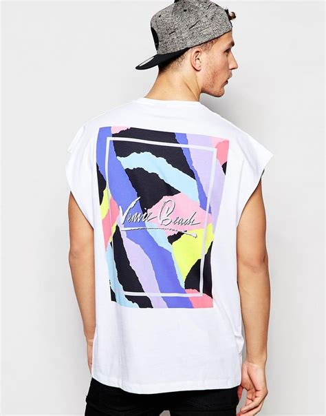 Asos Super Oversized Sleeveless T Shirt With Surf Style Chest And Back