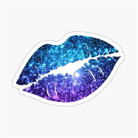 Teal Purple Ombre Faux Glitter Lips Sticker For Sale By Felicity K Redbubble