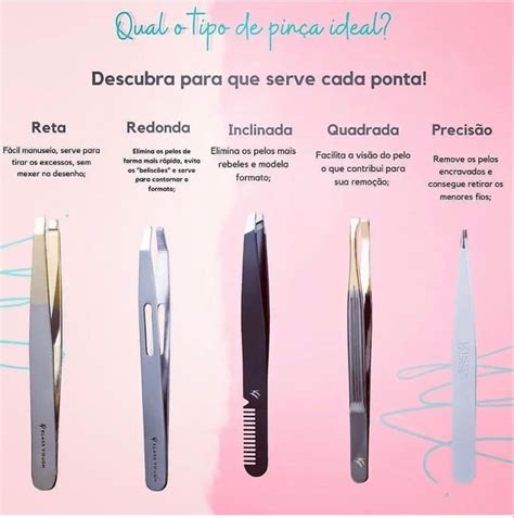 Tipos De Pinças Produtos De Sobrancelha Tutorial De Sobrancelhas