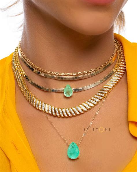 Choker Plaquinhas Esmeralda Colombiana Fusion Gold It Stone Semi