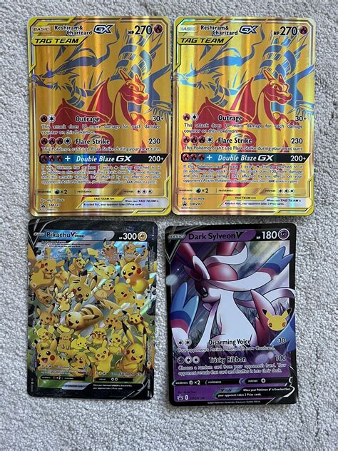 X Jumbo Pokemon Reshiram Charizard Gx Tag Team Gold Promo Sm Nm