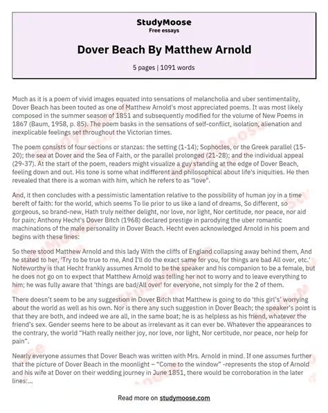 💋 Summary Of The Poem Dover Beach By Matthew Arnold Dover Beach By Matthew Arnold 2022 10 09